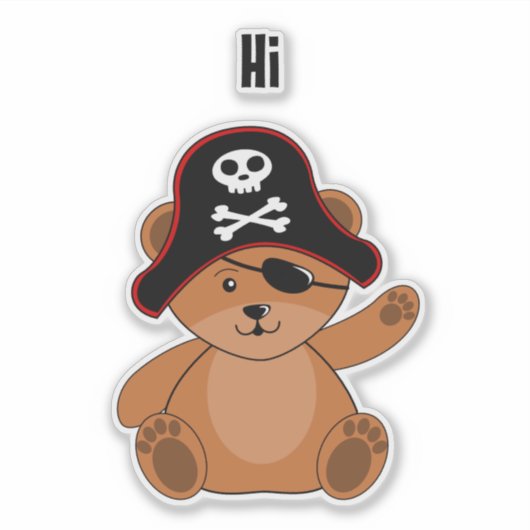 Pirate Teddy Bear Sticker (Voorkant)