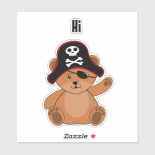Pirate Teddy Bear Sticker