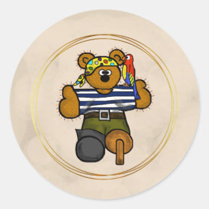 Pirate Teddy Bear Stickers