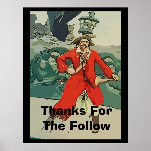 Pirate, tekstteken bewerken poster (Voorkant)