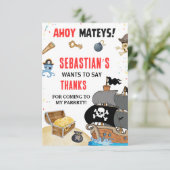 Pirate Thaing Birthday Party Invitation Bedankkaart (Staand voorkant)