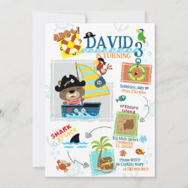 Pirate Thaing Birthday Party Invitation Kaart