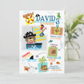 Pirate Thaing Birthday Party Invitation Kaart (Staand voorkant)