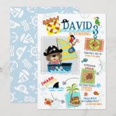 Pirate Thaing Birthday Party Invitation Kaart (Voorkant / Achterkant)