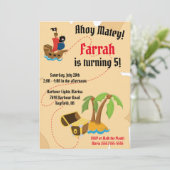 Pirate Thaing Birthday Party Invitation Kaart (Staand voorkant)