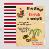 Pirate Thaing Birthday Party Invitation Kaart (Voorkant / Achterkant)