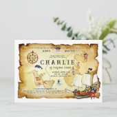Pirate Thaing Birthday Party Invitation Kaart (Staand voorkant)