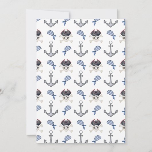 Pirate Thaing Birthday Party Invitation Kaart (Achterkant)