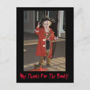 Pirate Thank You Card, Me Bedankt voor de buit! Briefkaart