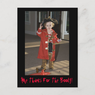 Pirate Thank You Card, Me Bedankt voor de buit! Briefkaart