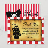 Pirate Thank You Cards Briefkaart (Voorkant / Achterkant)