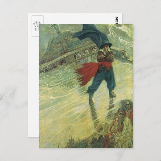  Pirate, The Flying Dutchman van Howard Pyle Briefkaart (Voorkant / Achterkant)