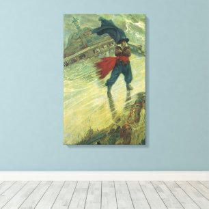  Pirate, The Flying Dutchman van Howard Pyle Canvas Afdruk