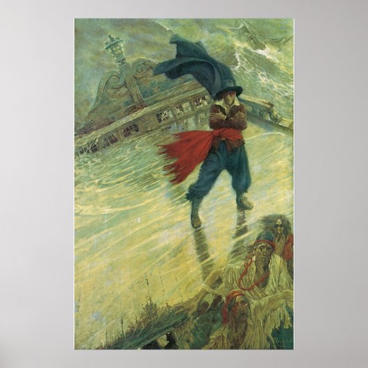  Pirate, The Flying Dutchman van Howard Pyle Poster (Voorkant)