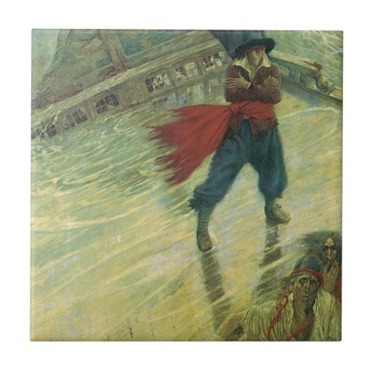 Pirate, The Flying Dutchman van Howard Pyle Tegeltje (Voorkant)