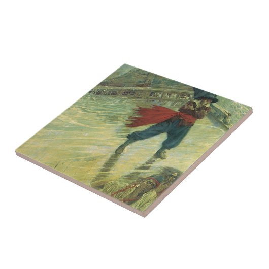 Pirate, The Flying Dutchman van Howard Pyle Tegeltje (Zijkant)