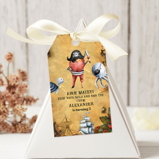 Pirate Theenmaal Birthday Party Cadeaulabel
