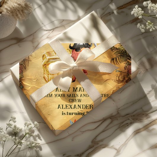 Pirate Theenmaal Birthday Party Cadeaupapier
