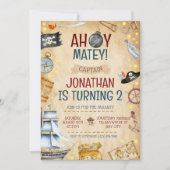 Pirate Theenmaal Birthday Party Kaart (Voorkant)