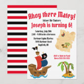 Pirate Theenmaal Birthday Party Kaart (Voorkant / Achterkant)