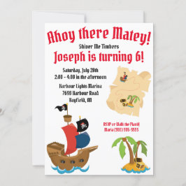 Pirate Theenmaal Birthday Party Kaart