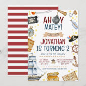 Pirate Theenmaal Birthday Party Kaart (Voorkant / Achterkant)