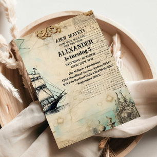 Pirate Theenmaal Birthday Party Kaart