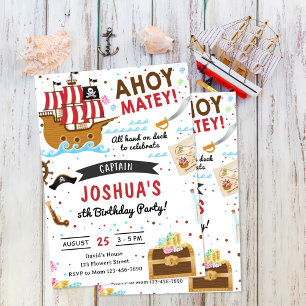 Pirate Theenmaal Birthday Party Kaart