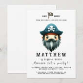 Pirate Theenmaal Birthday Party Kaart (Voorkant / Achterkant)