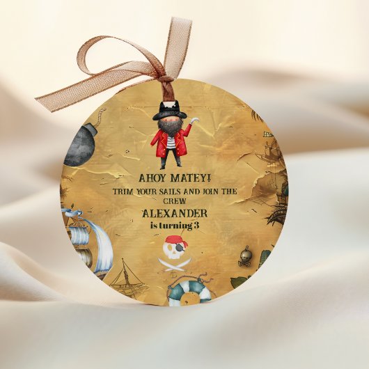 Pirate Theenmaal Birthday Party Ronde Sticker