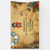 Pirate Theenmaal Birthday Party Spandoek (Verticaal)