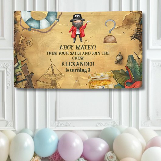 Pirate Theenmaal Birthday Party Spandoek