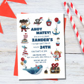 Pirate Thema Ahoy Matey Jongens Verjaardagsfeest Kaart