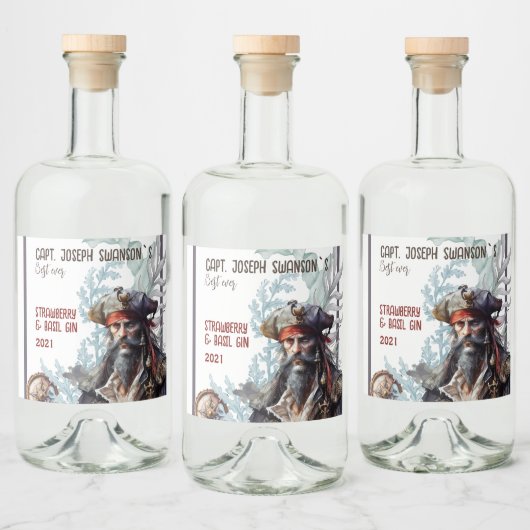 Pirate thema artsy Eten en Drank Label Set Likeurfles Etiket (Flessen)
