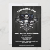 Pirate thema jolly roger ahoy matey schedel masthe kaart (Voorkant)