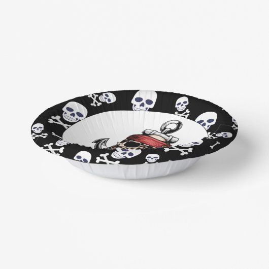 Pirate thema partij volwassen nautisch papieren kommen (Gebogen)