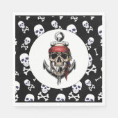 Pirate thema partij volwassen nautische servet (Voorkant)