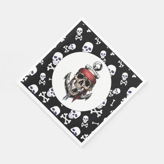 Pirate thema partij volwassen nautische servet (Hoek)