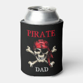 Pirate thema Partij Volwassen Schedel. DAD Salty S Blikjeskoeler (Blikje Voorkant)