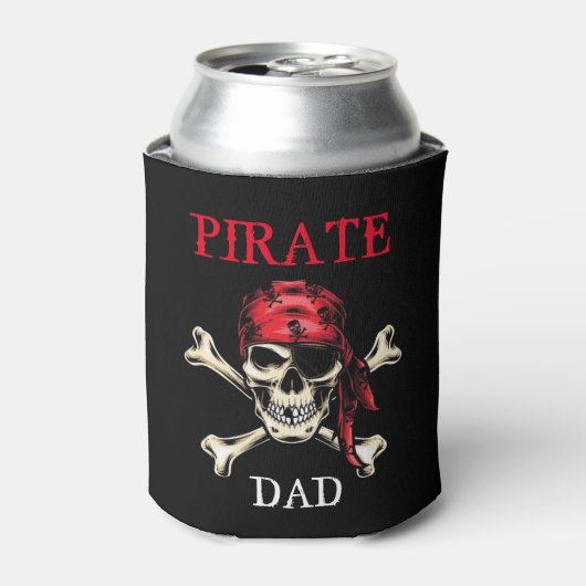 Pirate thema Partij Volwassen Schedel. DAD Salty S Blikjeskoeler (Blikje Voorkant)