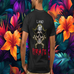 Pirate thema Partij Volwassen Schedel LAND T-shirt