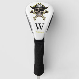Pirate thema Partij Volwassen schedel Monogram Golfheadcover