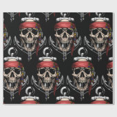 Pirate thema Partij Volwassen Schedel Nautisch Cadeaupapier (Vlak)