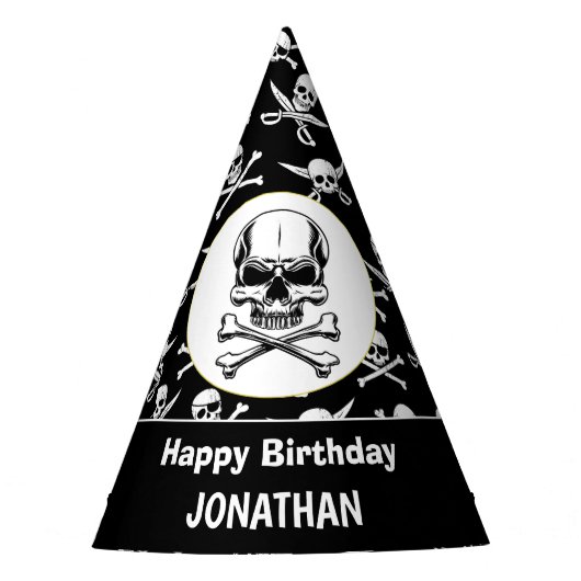 Pirate thema Partij Volwassen Schedel. Scheepssche Feesthoedjes (Voorkant)