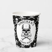 Pirate thema Partij Volwassen Schepen Schedel Papieren Bekers (Achterkant)