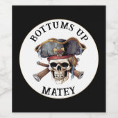 Pirate thema Partij Volwassen schip Kapitein Sched Wijn Etiket (Enkel label)