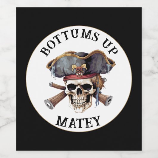 Pirate thema Partij Volwassen schip Kapitein Sched Wijn Etiket (Enkel label)