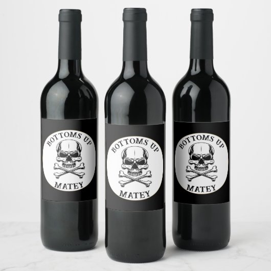 Pirate thema Partij Volwassen Schip Schedel Botten Wijn Etiket (Flessen)