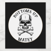 Pirate thema Partij Volwassen Schip Schedel Botten Wijn Etiket (Enkel label)