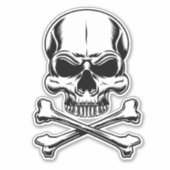 Pirate thema Partij Volwassen Schip Schedel Sticker (Voorkant)